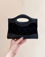 CHANEL 25S  MINI SHOPPING BAG 20 IN BLACK SUEDE CALFSKIN