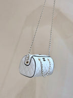 CHANEL 25S CLUTCH WITH CHAIN 18 IN WHITE LAMBSKIN