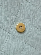 CHANEL 25S HANDBAG IN PALE CYAN 40 GRAINED CALFSKIN GOLD HARDWARE