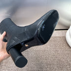 DIOR 25S D-SHADOW COUTURE SERIES BOOTS 90MM IN BLACK CALFSKIN