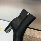DIOR 25S D-TOWN HEELED ANKLE BOOT 80MM IN BLACK CALFSKIN