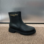 DIOR 25S D-TOWN ANKLE BOOT 25MM IN BLACK BRUSHED CALFSKIN