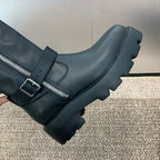 DIOR 25S D-MAJOR BOOT 35MM IN BLACK CALFSKIN