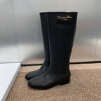 DIOR 25S D-TOWN BOOT 25MM IN BLACK SUPPLE CALFSKIN