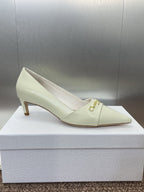 DIOR MY DD 25S HIGH HEEL 55MM IN WHITE CALFSKIN GOLD LOGO
