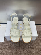 DIOR D-CLUB HIGH HEEL SLIDE 25S 55MM IN WHITE CALFSKIN