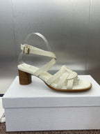 DIOR D-CLUB HIGH HEEL SLIDE 25S 55MM IN WHITE CALFSKIN
