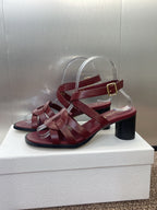 DIOR D-CLUB HIGH HEEL SLIDE 25S 55MM IN BURGUNDY RED CALFSKIN