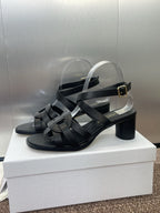 DIOR D-CLUB HIGH HEEL SLIDE 25S 55MM IN BLACK CALFSKIN