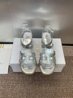 DIOR D-CLUB HIGH HEEL SLIDE 25S 55MM IN SILVER GLOSSY CALFSKIN