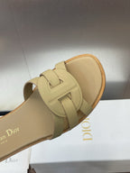 DIOR D-CLUB SLIDE SANDAL 25S IN GOLDEN BEIGE CALFSKIN