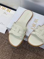 DIOR D-CLUB SLIDE SANDAL 25S IN WHITE CALFSKIN