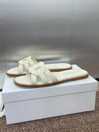DIOR D-CLUB SLIDE SANDAL 25S IN WHITE CALFSKIN