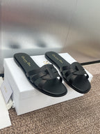 DIOR D-CLUB SLIDE SANDAL 25S IN BLACK CALFSKIN