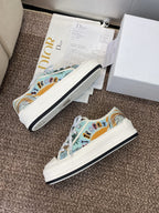 DIOR 25S WALK'N' SNEAKER IN MULTICOLOR  OBLIQUE EMBROIDERED COTTON