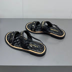 CHANEL Dad sandals black calf leather
