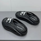 CHANEL New Double C Foam Lightweight Slippers Boat Black