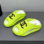 CHANEL New Double C Foam Lightweight Slippers Boat Lemon Yelllow