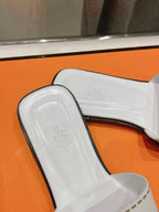 HERMES Idioma Sandal White Calfskin