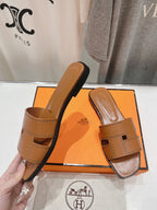 HERMES Idioma Sandal Tan Calfskin