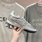 CHANEL Double C  New Quilted Panda Shoes Silver Sheepskin