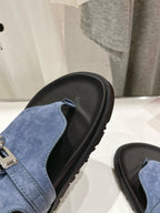 HERMES EMPIRE SANDAL BLACK MIX STONE SUEDE