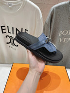 HERMES EMPIRE SANDAL BLACK MIX STONE SUEDE
