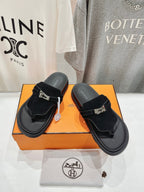 HERMES EMPIRE SANDAL BLACK SUEDE