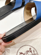 HERMES IZMIR SANDAL BLACK MIX LAPIS LAMBSKIN