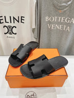 HERMES IZMIR SANDAL BLACK LAMBSKIN