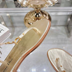 DIOR IVIERA C'EST THONG SANDAL GOLD AQUAMARINA CALFSKIN