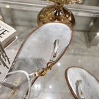 DIOR IVIERA C'EST THONG SANDAL SILVER AQUAMARINA CALFSKIN