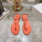 DIOR IVIERA C'EST THONG SANDAL VIVID ORANGE AQUAMARINA CALFSKIN