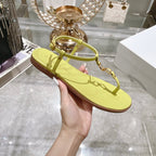 DIOR IVIERA C'EST THONG SANDAL LEMON YELLOW AQUAMARINA CALFSKIN