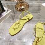 DIOR IVIERA C'EST THONG SANDAL LEMON YELLOW AQUAMARINA CALFSKIN