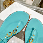 DIOR IVIERA C'EST THONG SANDAL SKY BLUE AQUAMARINA CALFSKIN