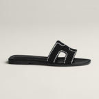 HERMES 0RAN SANDAL NOIR WHITE