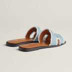 HERMES 0RAN SANDAL BLEU CLAIR