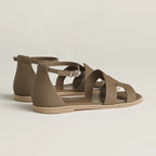 HERMES SANTORINI SANDAL ETOUPE