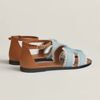 HERMES SANTORINI SANDAL BLEU CLAIR