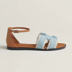 HERMES SANTORINI SANDAL BLEU CLAIR