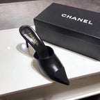 CHANEL High Heels Black Lambskin