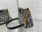 DIOR CD HOBO AVENUE 21CM BLUE OBLIQUE EMBROIDERY