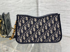 DIOR CD SIGNATURE HOBO 23.5CM BLUE OBLIQUE EMBROIDERY