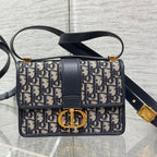 DIOR 30 MONTAIGNE 21CM BLUE OBLIQUE EMBROIDERY
