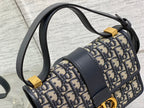 DIOR 30 MONTAIGNE 21CM BLUE OBLIQUE EMBROIDERY