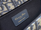 DIOR 30 MONTAIGNE 21CM BLUE OBLIQUE EMBROIDERY