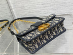 DIOR 30 MONTAIGNE 21.5CM BLUE OBLIQUE EMBROIDERY