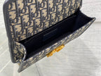 DIOR 30 MONTAIGNE 21.5CM BLUE OBLIQUE EMBROIDERY