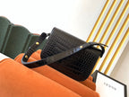 GUCCI 1955 Horsebit Bag 25cm Black Crocodile Leather Gold Hardware